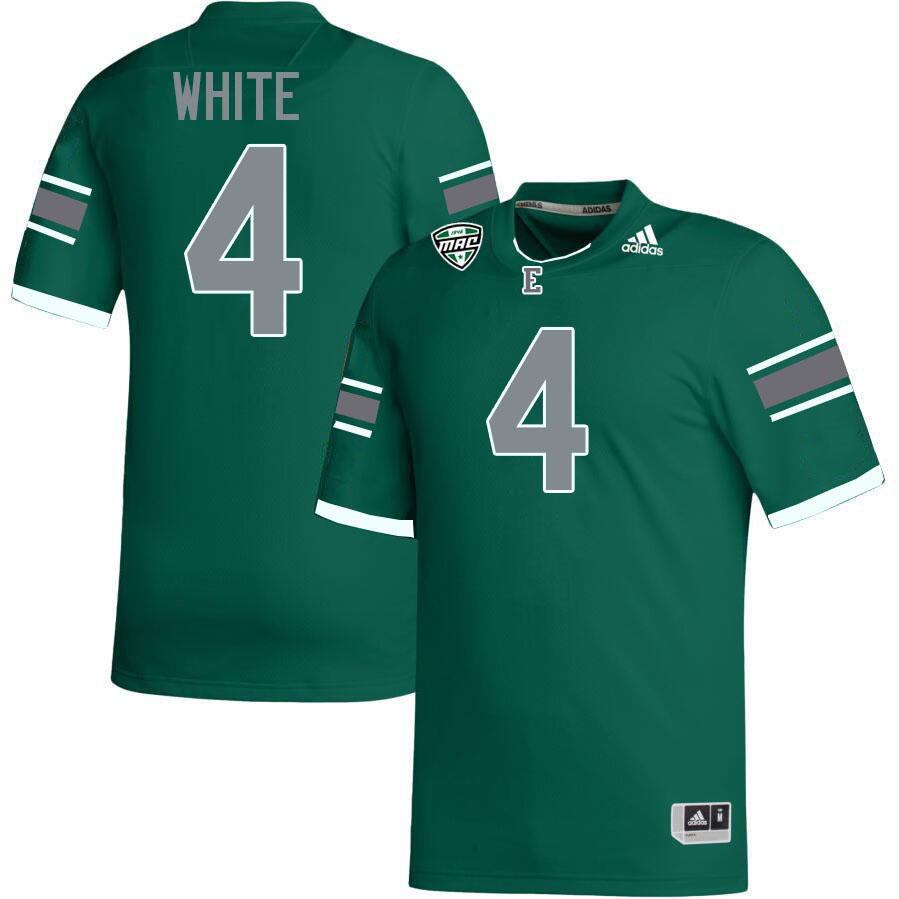 Eastern Michigan Eagles #4 Daiquan White College Football Jerseys Stitched Sale-Green